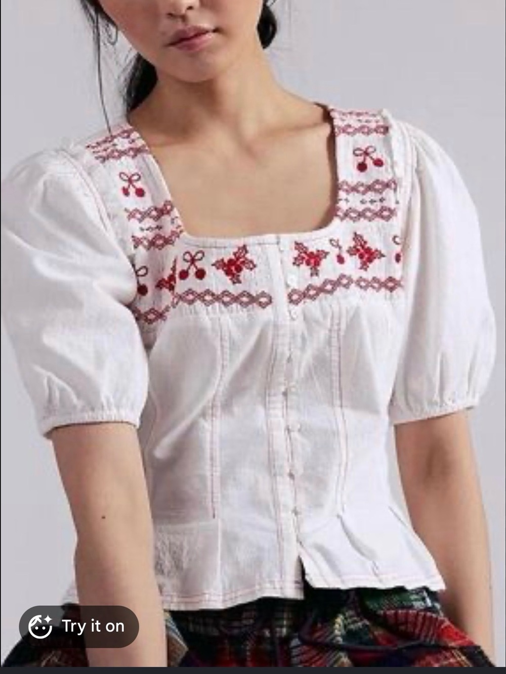 Free People
Women's White Holly Embroidered
Top